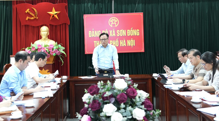 Xã Sơn Đồng giao ban kết quả thực hiện giải ngân vốn đầu tư công và giải phóng mặt bằng- Ảnh 3.