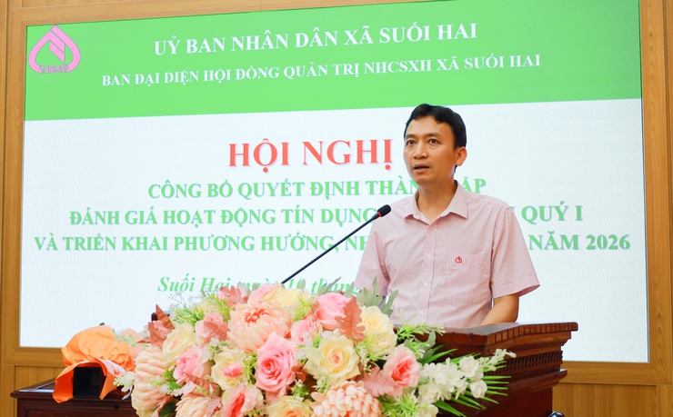 Ban đại diện Hội đồng quản trị NHCSXH xã Suối Hai tổ chức hội nghị quý I năm 2026- Ảnh 2.