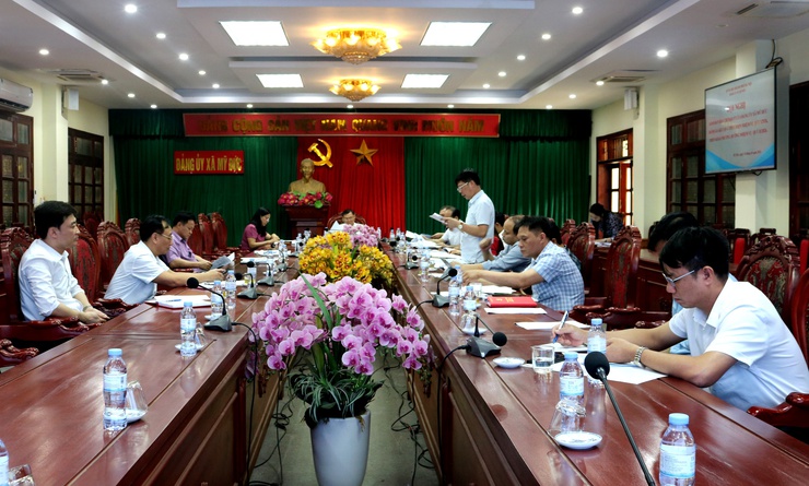 Đảng ủy xã Mỹ Đức tổ chức hội nghị giao ban thực hiện Nghị quyết 57 quý I năm 2026, triển khai nhiệm vụ quý II năm 2026.- Ảnh 1.