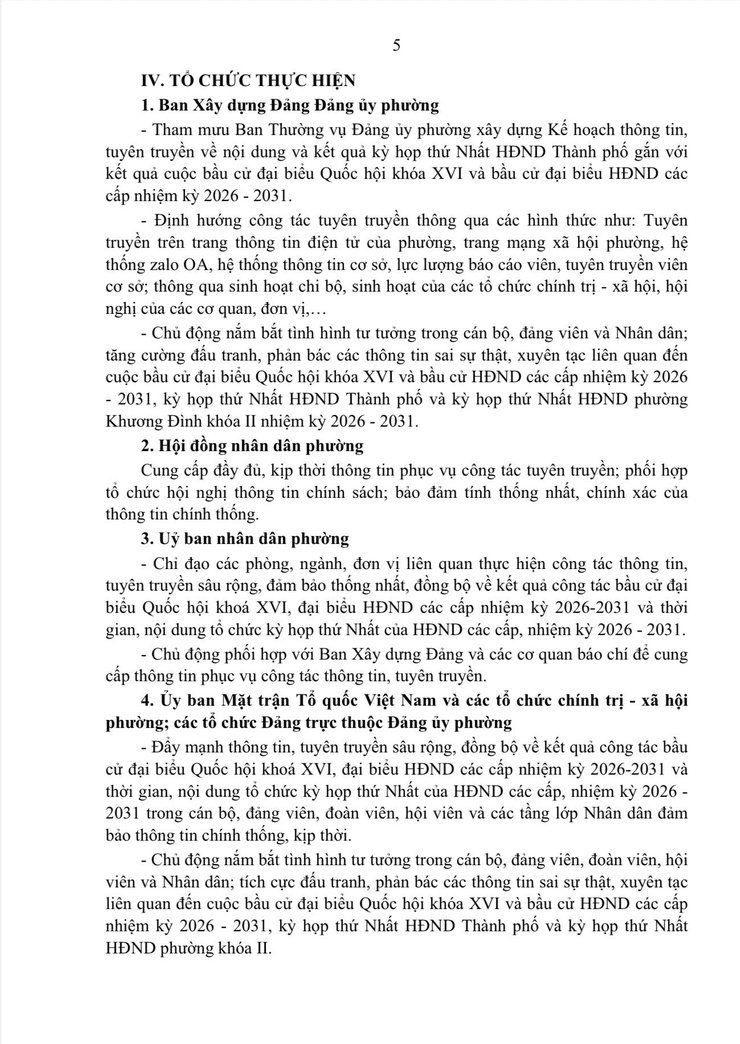 Khương Đình: Thông tin, tuyên truyền về nội dung và kết quả kỳ họp thứ Nhất HĐND Thành phố gắn với kết quả cuộc bầu cử ĐBQH khóa XVI và HĐND các cấp nhiệm kỳ 2026-2031- Ảnh 5.