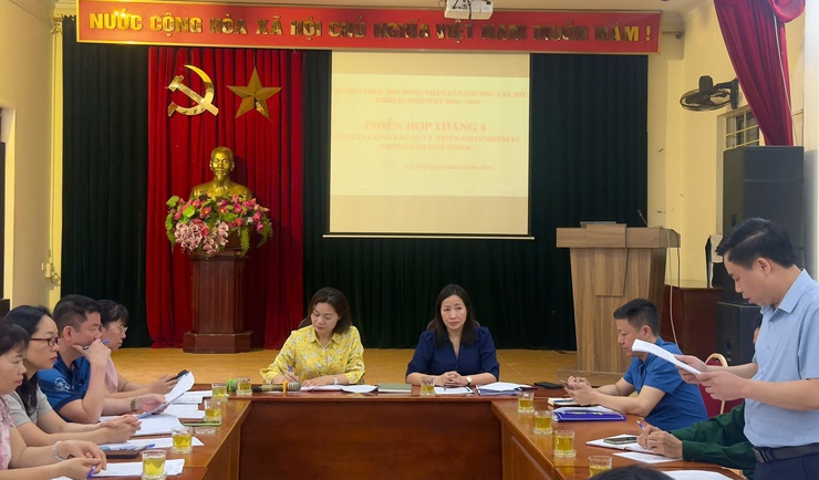 Hội đồng nhân dân phường Tây Mỗ tổ chức Phiên họp tháng 4- Ảnh 1.