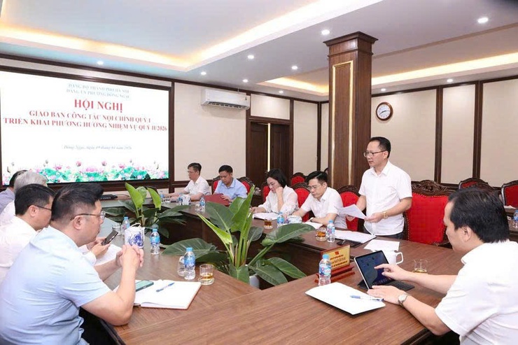 Đảng ủy phường Đông Ngạc giao ban khối Nội chính đánh giá kết quả thực hiện nhiệm vụ Quý I/2026 và triển khai phương hướng nhiệm vụ trọng tâm Quý II/2026- Ảnh 2.