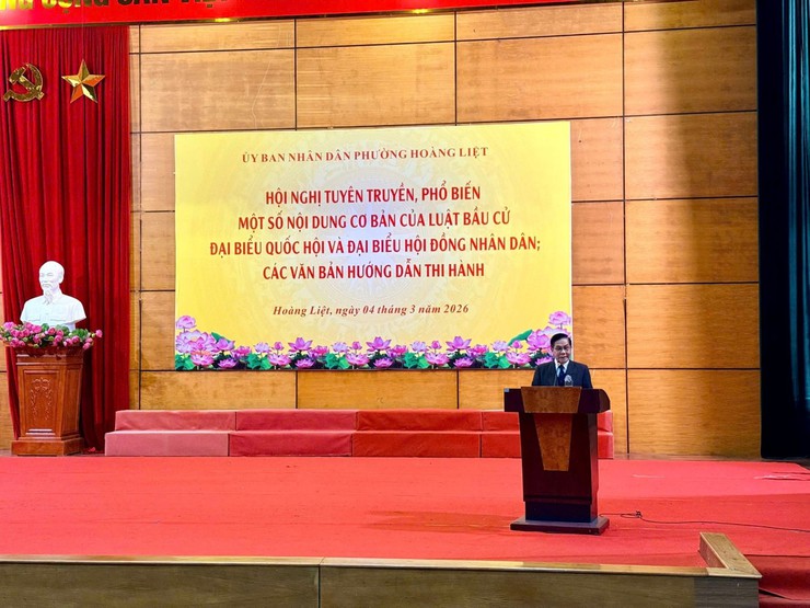 Phường Hoàng Liệt tổ chức hội nghị tuyên truyền, phổ biến một số nội dung cơ bản của luật bầu cử đại biểu quốc hội và đại biểu hội đồng nhân dân; các văn bản hướng dẫn thi hành- Ảnh 1.