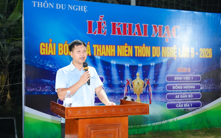 Khai mạc Giải bóng đá thanh niên thôn Du Nghệ lần thứ V năm 2026- Ảnh 3.