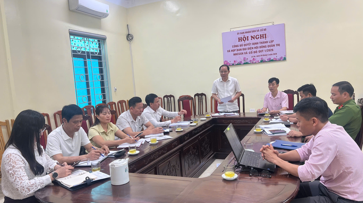 Xã Cổ Đô tổ chức Hội nghị công bố Quyết định thành lập Ban đại diện HĐQT NHCSXH xã và triển khai nhiệm vụ tín dụng chính sách.- Ảnh 2.