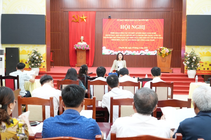 Chuyên Mỹ họp chuẩn bị cho Lễ đón nhận làng nghề khảm trai sơn mài là thành viên mạng lưới các Thành phố thủ công sáng tạo Thế giới- Ảnh 1.