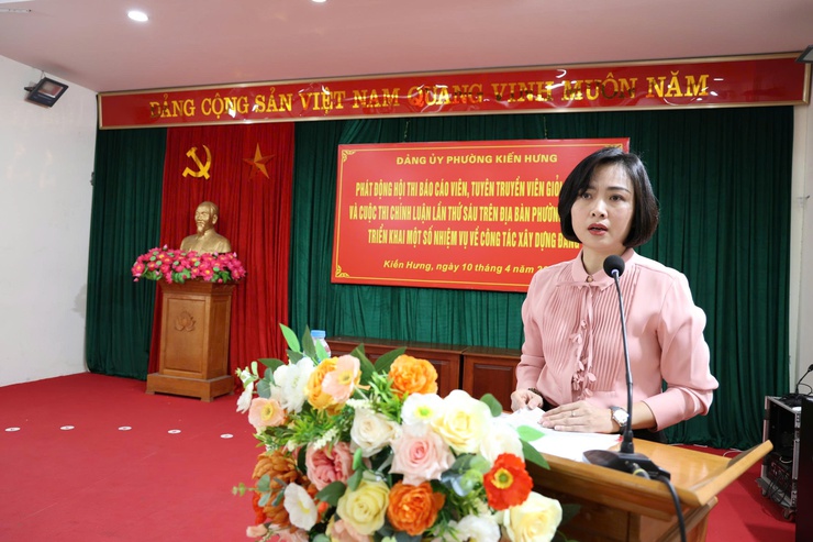 Đảng ủy phường Kiến Hưng tổ chức hội nghị triển khai 02 cuộc thi và quán triệt các nội dung về công tác xây dựng Đảng- Ảnh 2.