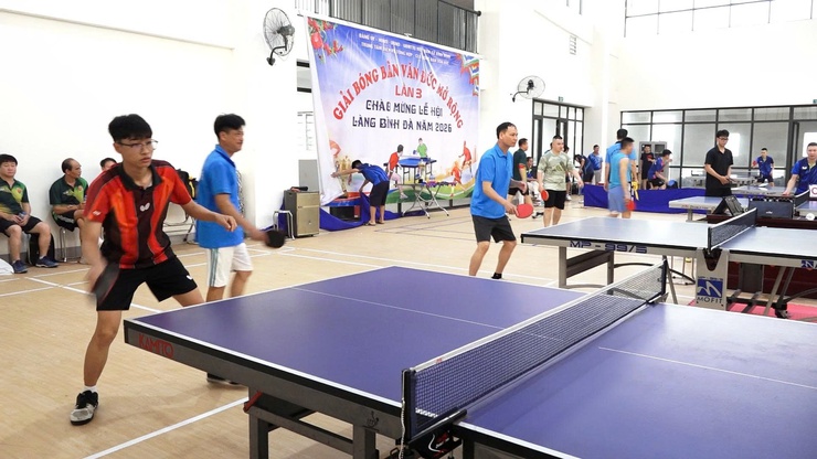 Sôi nổi giải bóng bàn- Lan toả tinh thần thể thao chào mừng Lễ hội làng Bình Đà năm 2026- Ảnh 4.