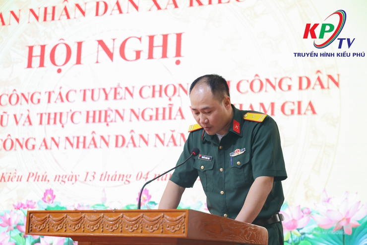 Xã Kiều Phú tổ chức hội nghị tổng kết công tác tuyển chọn, gọi công dân nhập ngũ và thực hiện nghĩa vụ tham gia Công an nhân dân năm 2026.- Ảnh 3.