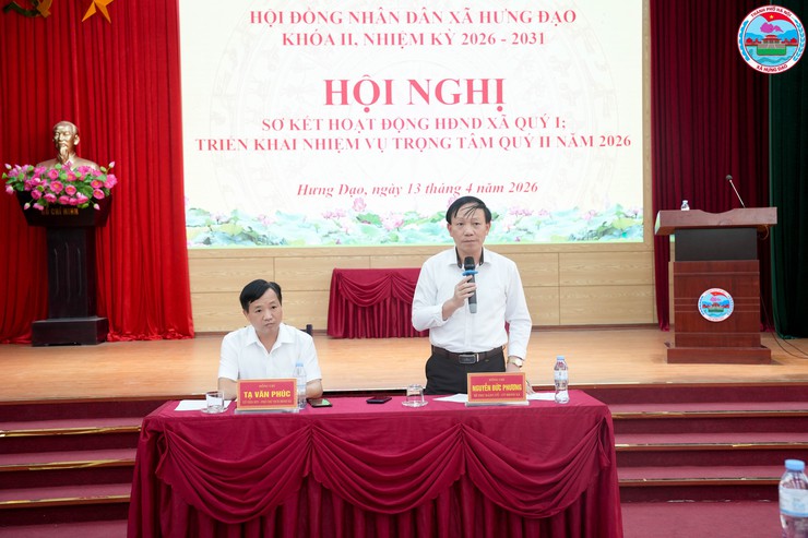 HỘI ĐỒNG NHÂN DÂN XÃ HƯNG ĐẠO TỔ CHỨC HỘI NGHỊ SƠ KẾT QUÝ I, TRIỂN KHAI NHIỆM VỤ TRỌNG TÂM QUÝ II NĂM 2026- Ảnh 1.