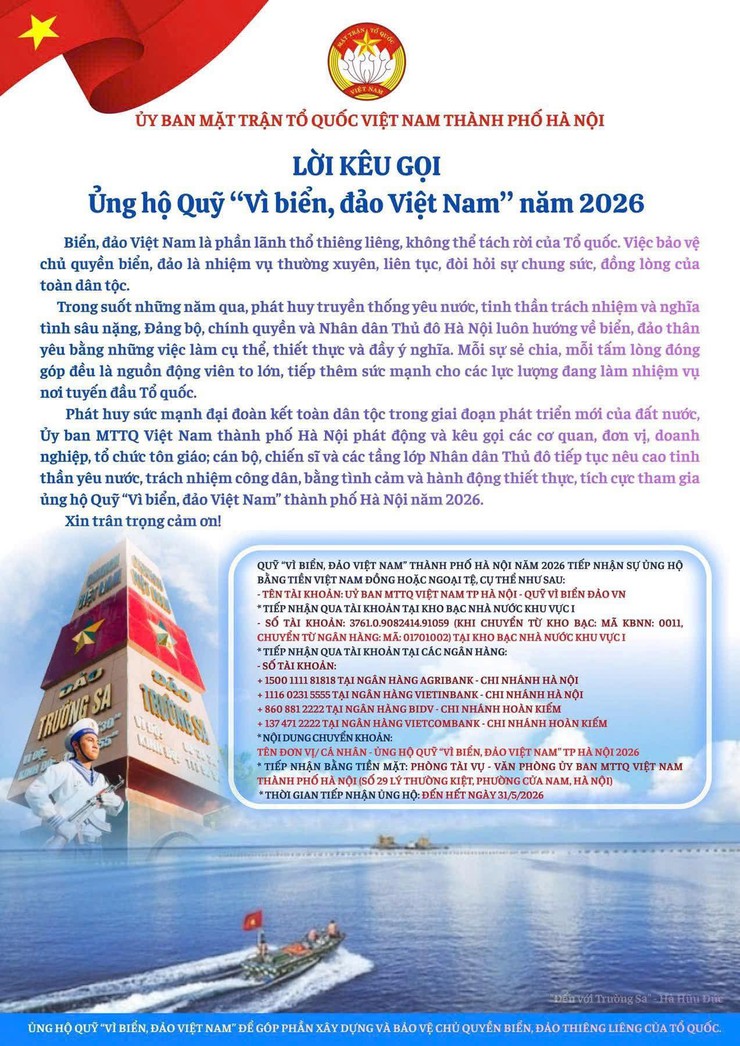 Ủng hộ Quỹ “Vì biển, đảo Việt Nam” để góp phần xây dựng và bảo vệ chủ quyền biển, đảo thiêng liêng của Tổ quốc- Ảnh 1.