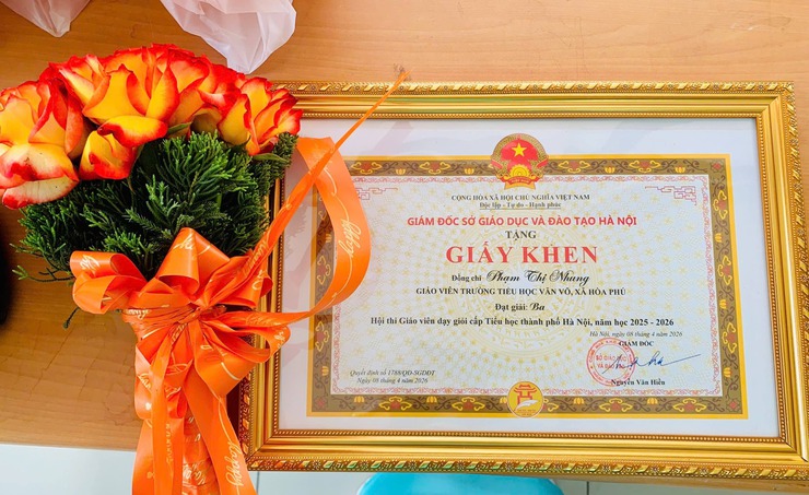 Cô giáo Phạm Thị Nhung, giáo viên văn hóa Trường Tiểu học Văn Võ giành giải Ba- Ảnh 4.