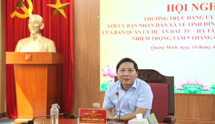 Thường trực Đảng uỷ xã Quang Minh làm việc với Ban Quản lý dự án đầu tư - Hạ tầng xã về thực hiện nhiệm vụ trọng tâm năm 2026- Ảnh 4.