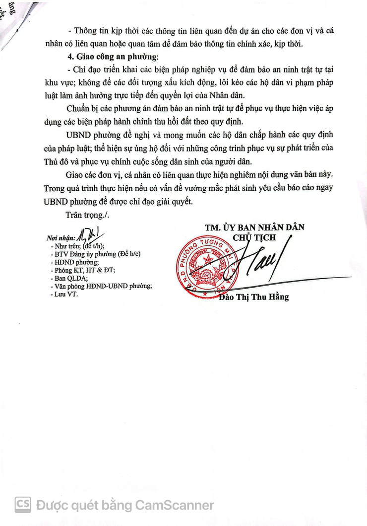 UBND phường Tương Mai ban hành Công văn số 958/UBND-KTHT ngày 10/4/2026 về việc thực hiện công tác giải phóng mặt bằng đường Tam Trinh - Ảnh 3.