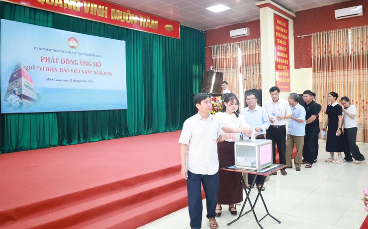 Ủy ban MTTQ Việt Nam xã Minh Châu phát động ủng hộ Quỹ “Vì biển, đảo Việt Nam” năm 2026.- Ảnh 4.