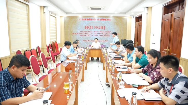 UBND xã Dương Hoà tổ chức hội nghị giao ban thực hiện 5 điểm nghẽn - Ảnh 1.