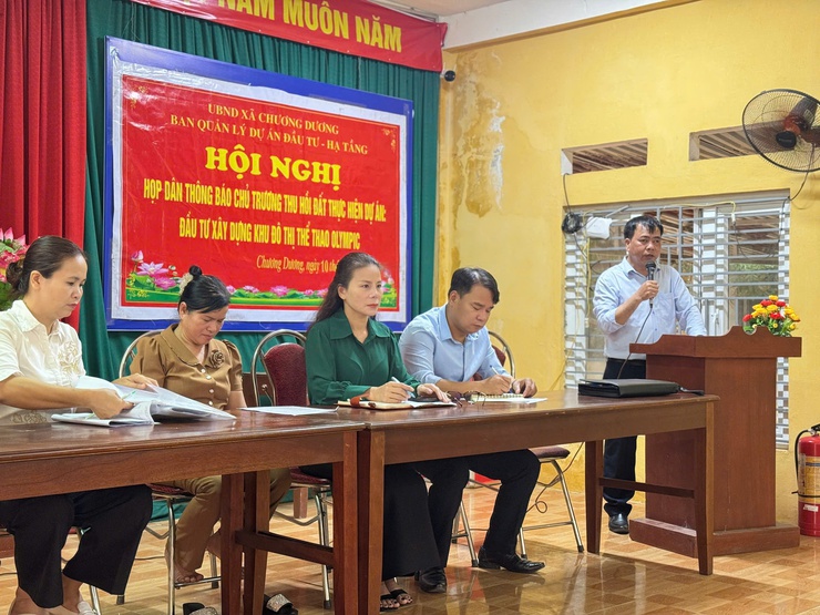 Xã Chương Dương công khai thông tin dự án Khu đô thị Thể thao Olympic - taọ sự đồng thuận trong nhân dân- Ảnh 2.