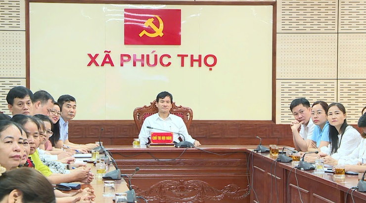 Đảng ủy xã Phúc Thọ tiếp sóng Hội nghị toàn quốc quán triệt, triển khai thực hiện Nghị quyết Trung ương 2 (khóa XIV)- Ảnh 1.