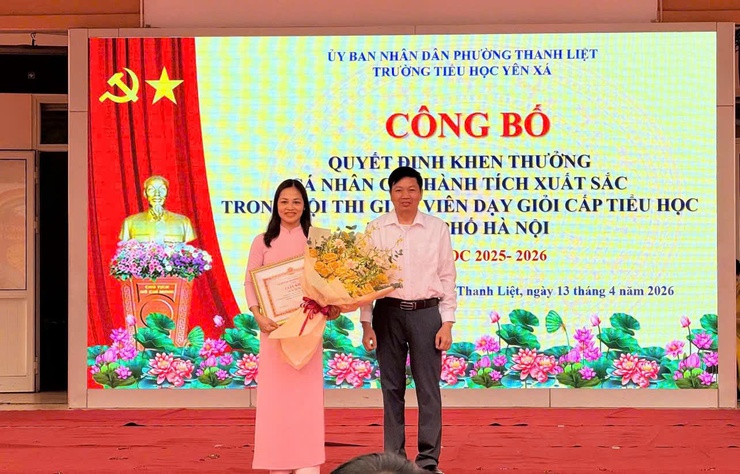 Phường Thanh Liệt khen thưởng hai giáo viên có thành tích xuất sắc tại Hội thi giáo viên dạy giỏi cấp Tiểu học Thành phố- Ảnh 7.