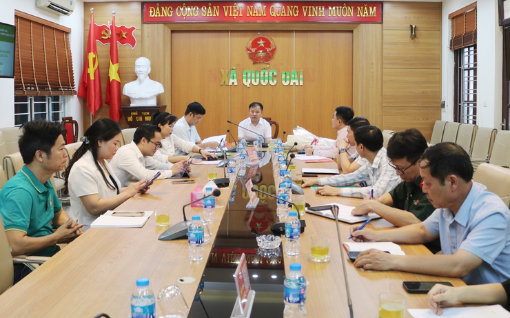 Hội nghị công bố Quyết định thành lập ban đại diện hội đồng quản trị ngân hàng chính sách xã hội xã Quốc Oai- Ảnh 1.