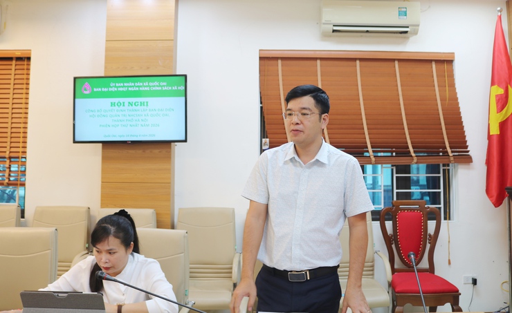 Hội nghị công bố Quyết định thành lập ban đại diện hội đồng quản trị ngân hàng chính sách xã hội xã Quốc Oai- Ảnh 4.