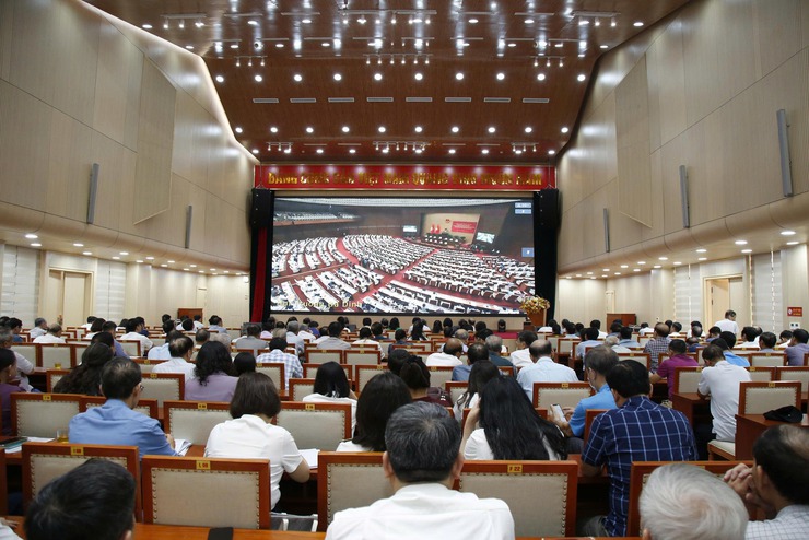 Phường Hà Đông tham gia Hội nghị toàn quốc nghiên cứu, học tập, quán triệt Nghị quyết Hội nghị lần thứ hai, Ban Chấp hành Trung ương Đảng khóa XIV- Ảnh 1.