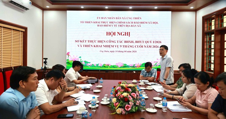Ứng Thiên đánh giá kết quả thực hiện nhiệm vụ quý I đẩy mạnh phát triển BHXH, BHYT trong 9 tháng cuối năm- Ảnh 3.