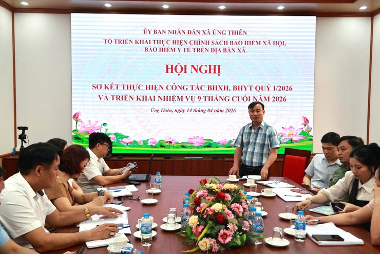 Ứng Thiên đánh giá kết quả thực hiện nhiệm vụ quý I đẩy mạnh phát triển BHXH, BHYT trong 9 tháng cuối năm- Ảnh 2.