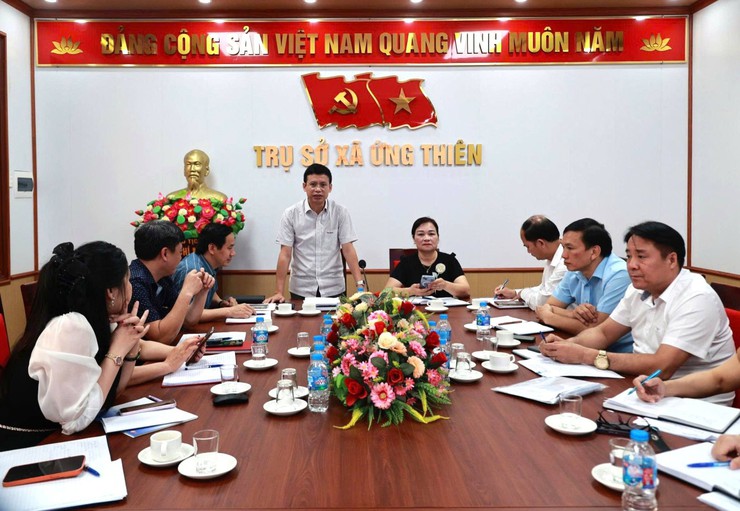 Ứng Thiên đánh giá kết quả thực hiện nhiệm vụ quý I đẩy mạnh phát triển BHXH, BHYT trong 9 tháng cuối năm- Ảnh 1.