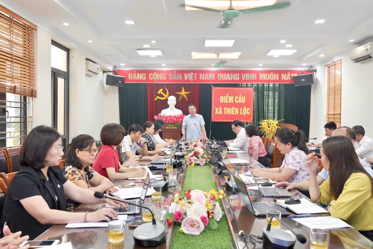 Hội nghị giao ban Ban Chỉ đạo Bồi thường, hỗ trợ và tái định cư xã Thiên Lộc- Ảnh 1.