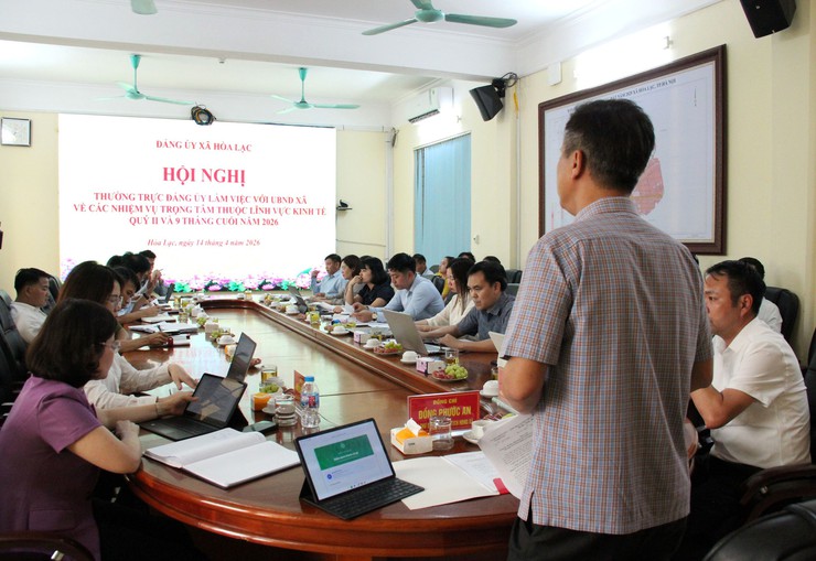 Thường trực Đảng ủy xã Hòa Lạc làm việc với UBND xã về nhiệm vụ trọng tâm lĩnh vực kinh tế năm 2026- Ảnh 10.