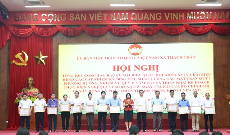 ỦY BAN MTTQ VIỆT NAM XÃ THẠCH THẤT TỔNG KẾT CÔNG TÁC BẦU CỬ; SƠ KẾT CÔNG TÁC MẶT TRẬN QUÝ I, TRIỂN KHAI NHIỆM VỤ QUÝ II NĂM 2026 VÀ QUÁN TRIỆT NGHỊ QUYẾT SỐ 02-NQ/TW- Ảnh 10.