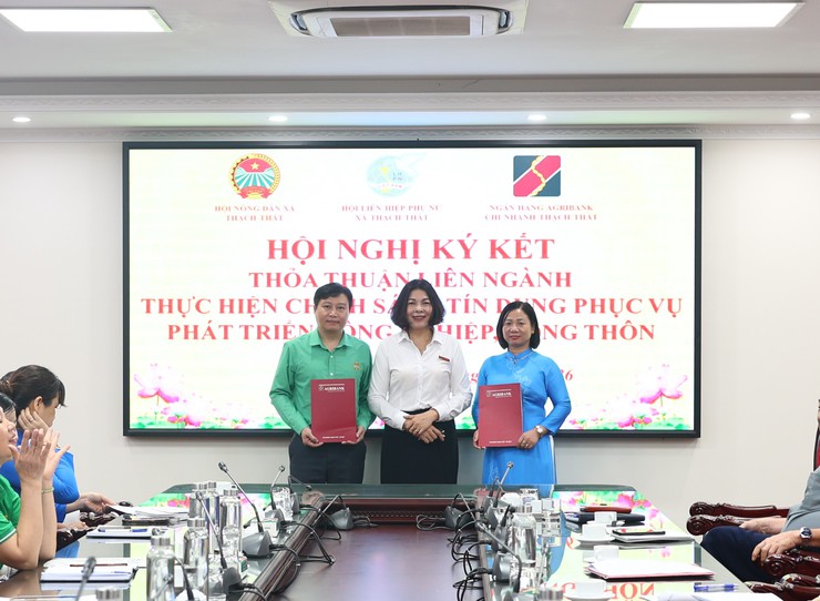 THẠCH THẤT: KÝ KẾT THỎA THUẬN LIÊN NGÀNH THỰC HIỆN CHÍNH SÁCH TÍN DỤNG PHÁT TRIỂN NÔNG NGHIỆP, NÔNG THÔN- Ảnh 4.