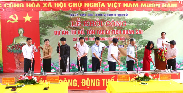 Thạch Thất: Lễ khởi công dự án tu bổ, tôn tạo di tích Quán Sải thôn Thúy Lai- Ảnh 5.