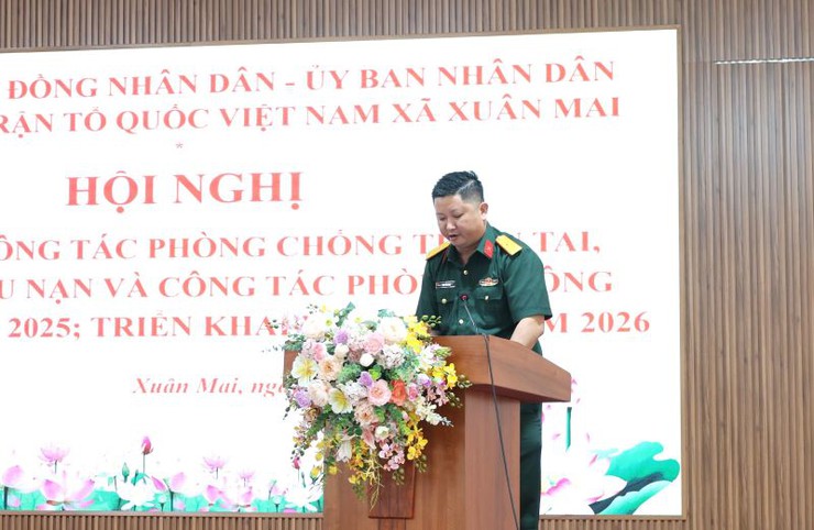 Xuân Mai tổ chức hội nghị tổng kết công tác PCTT và TKCN và Ban chỉ đạo Phòng không Nhân dân năm 2025, triển khai nhiệm vụ năm 2026- Ảnh 4.