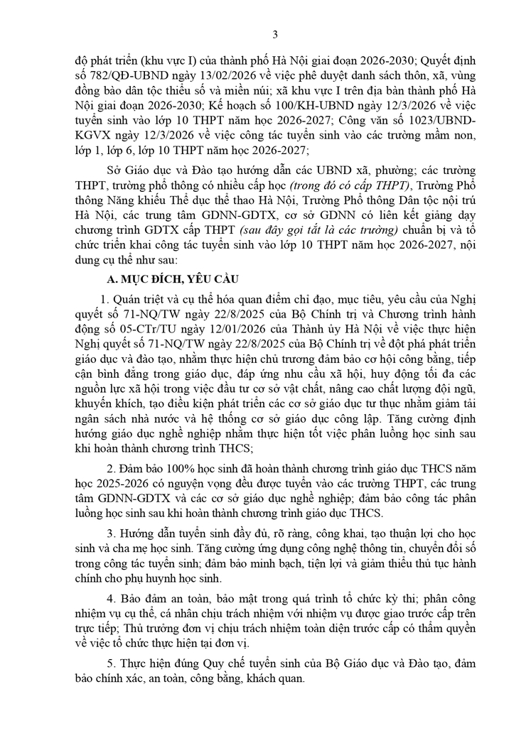 Công văn về việc hướng dẫn tuyển sinh vào lớp 10 năm học 2026-2027- Ảnh 3.
