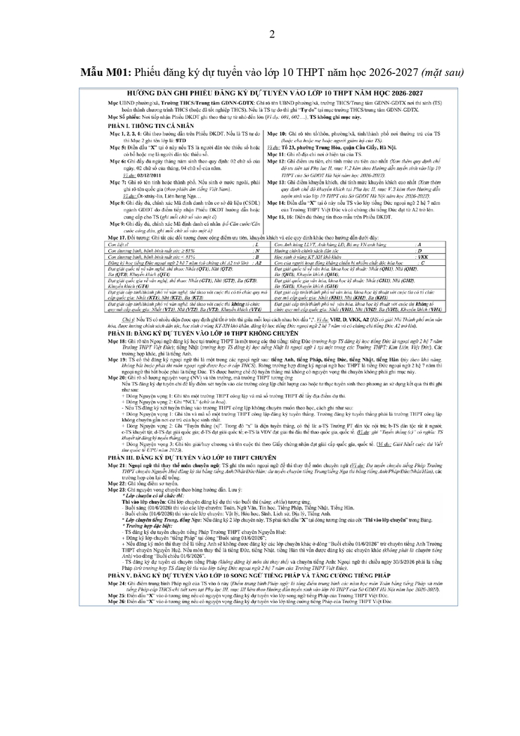 Công văn về việc hướng dẫn tuyển sinh vào lớp 10 năm học 2026-2027- Ảnh 60.