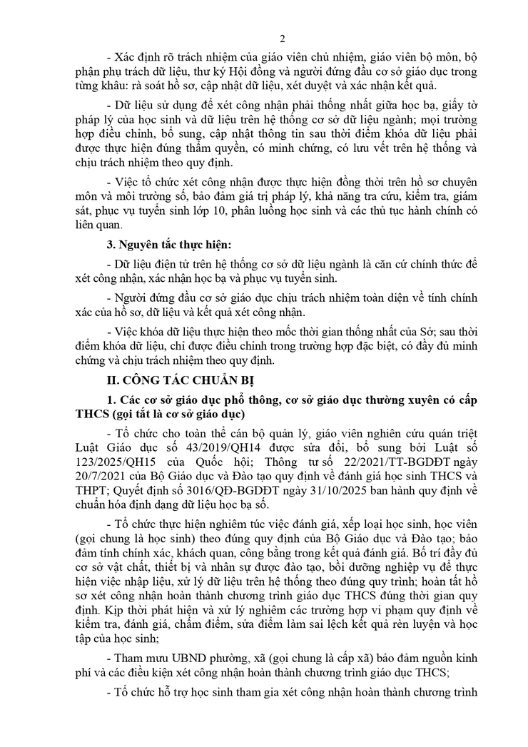 Công văn hướng dẫn về việc công nhận haonf thành chương trình giáo dục cấp THCS - Ảnh 2.