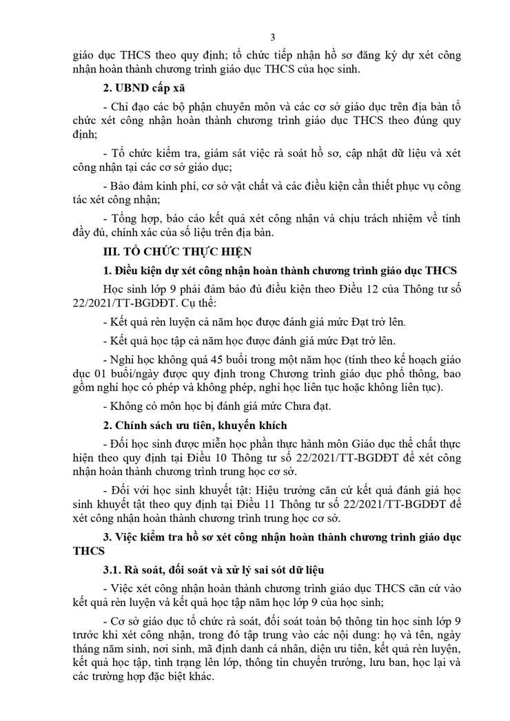 Công văn hướng dẫn về việc công nhận haonf thành chương trình giáo dục cấp THCS - Ảnh 3.