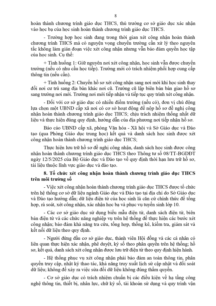 Công văn hướng dẫn về việc công nhận haonf thành chương trình giáo dục cấp THCS - Ảnh 8.