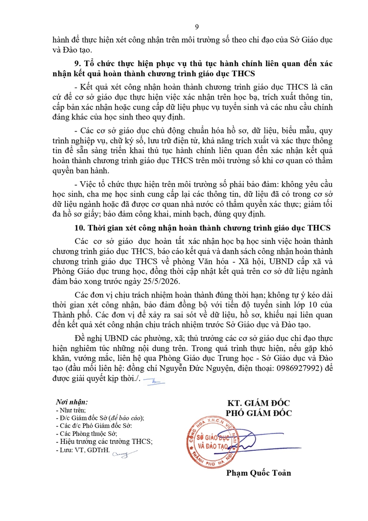 Công văn hướng dẫn về việc công nhận haonf thành chương trình giáo dục cấp THCS - Ảnh 9.