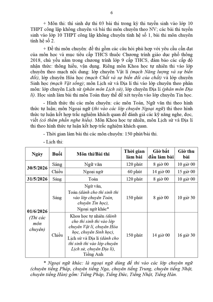 Kế hoạch tuyển sinh vào THPT năm học 2026-2027- Ảnh 6.
