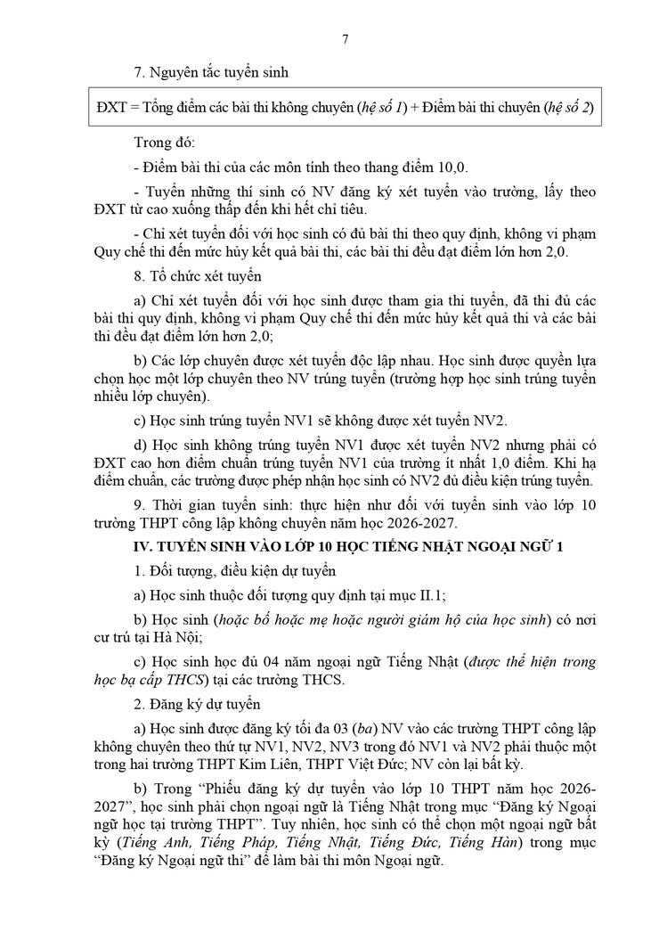 Kế hoạch tuyển sinh vào THPT năm học 2026-2027- Ảnh 7.