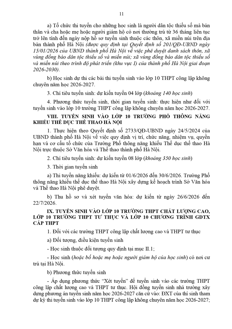 Kế hoạch tuyển sinh vào THPT năm học 2026-2027- Ảnh 11.