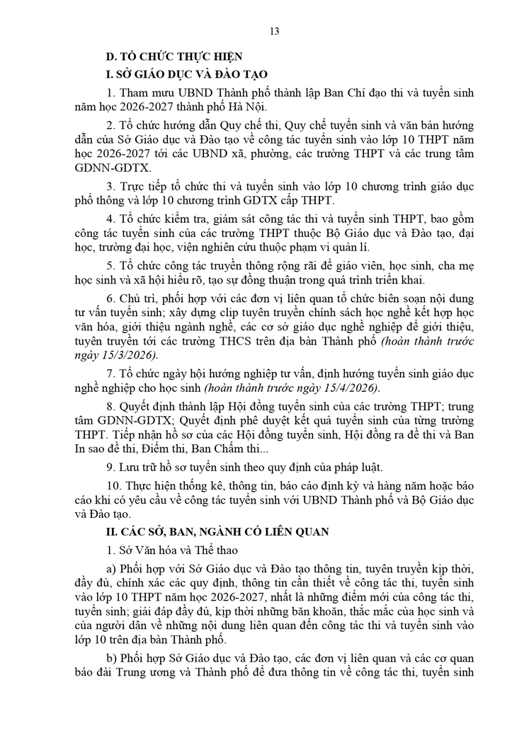Kế hoạch tuyển sinh vào THPT năm học 2026-2027- Ảnh 13.