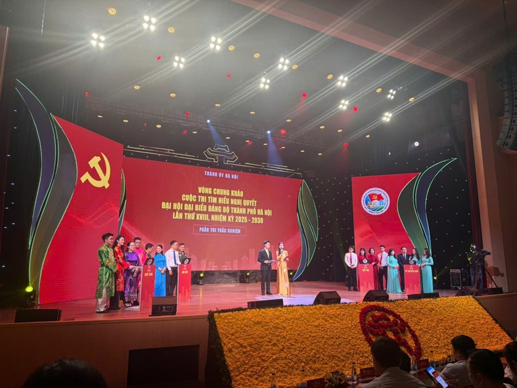 Phường Xuân Đỉnh cùng đội Hoa Sen đạt giải Nhì Chung khảo cuộc thi tìm hiểu Nghị quyết Đại hội Đảng bộ Thành phố Hà Nội- Ảnh 2.