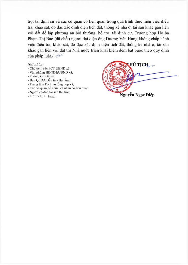 Thông báo thu hồi đất để thực hiện dự án: Xây dựng HTKT khu 1 - Trung tâm thương mại dịch vụ đất ở mới thị trấn Vân Đình, huyện Ứng Hoà, thành phố Hà Nội- Ảnh 4.