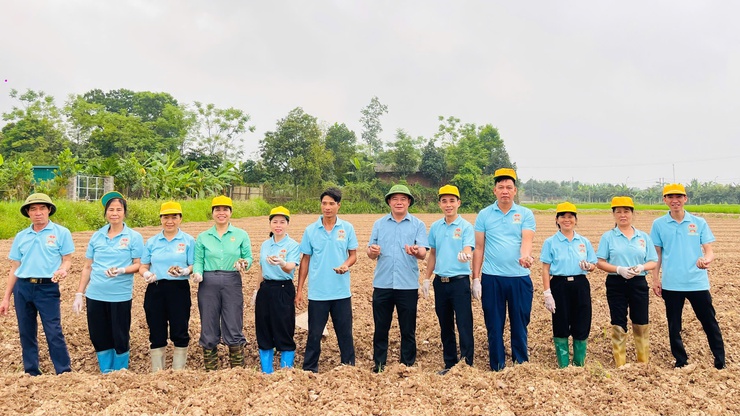 Hội Nông dân Phúc Thọ ra quân trồng hoa Huệ, khắc phục đất hoang hóa trên xứ đồng Bến, thôn Tuy Lộc- Ảnh 6.