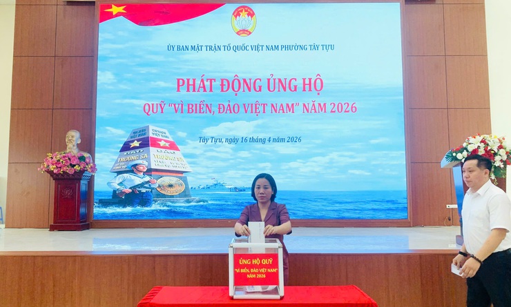 Ủy ban MTTQ Việt Nam phường Tây Tựu phát động ủng hộ Quỹ “Vì biển, đảo Việt Nam” năm 2026 - Ảnh 3.