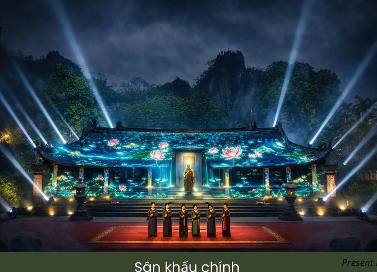 Lần đầu tiên trình diễn 3D Mapping tại Lễ hội Chùa Thầy: Công nghệ kể chuyện di sản bằng ánh sáng- Ảnh 1.